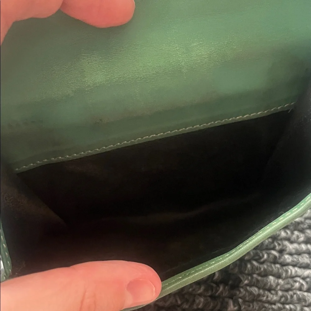 Gucci Green and Beige compact Wallet rare monogram two tone color block - Picture 7 of 8